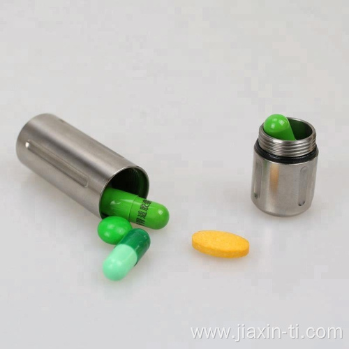 Waterproof Titanium Pill Case Sealed Capsule Container